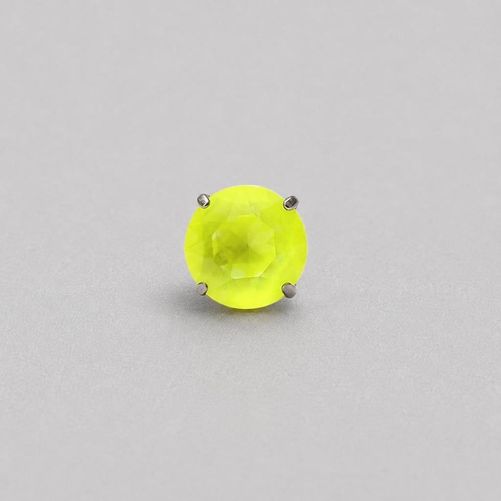Round-Cut CZ Neon Yellow F136 Titanium piercing top