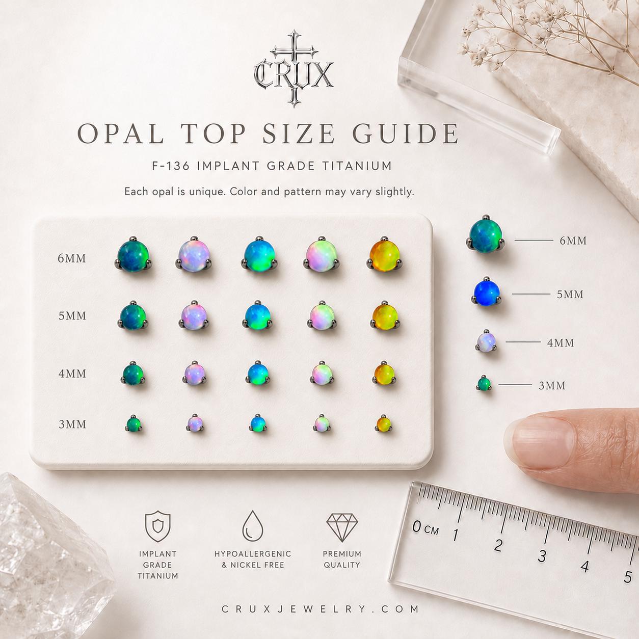 Round-Cut CZ F136 Titanium piercing top detail 19