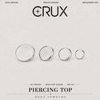 ETSY 4558636616 | IMAGE 1 | Polished Flat Disc Titanium Piercing Top