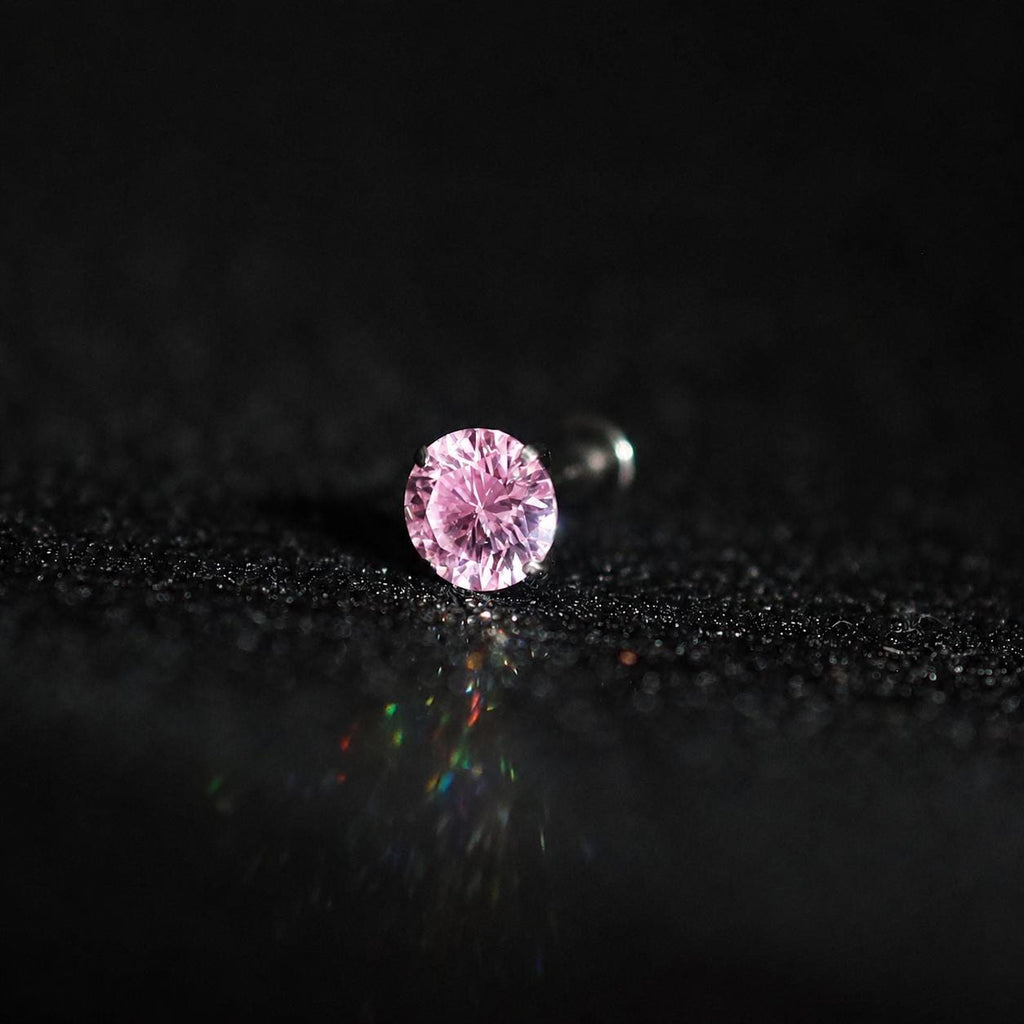 Pink Moissanite Flat Back Stud - product image 5