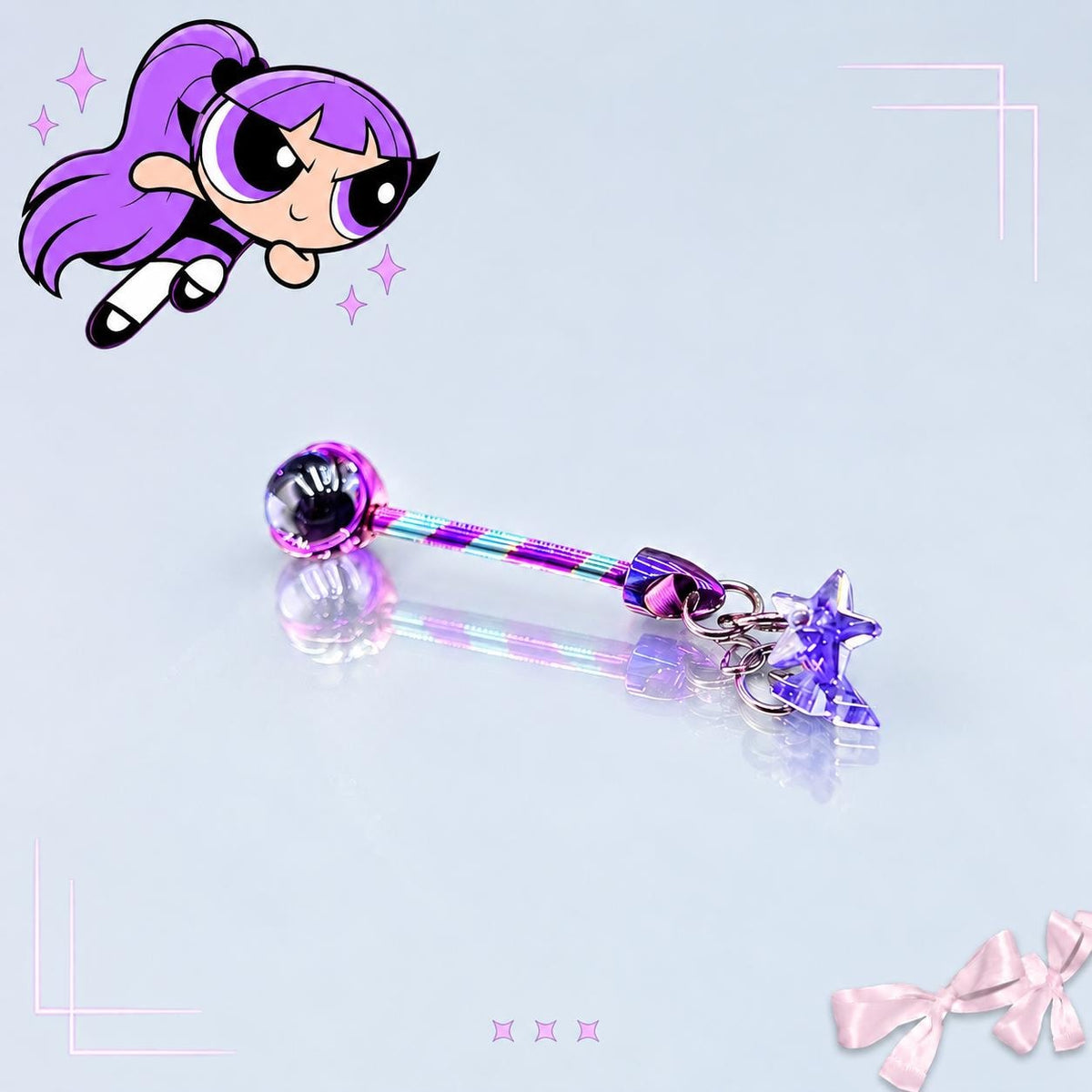 Spike & Star Cartilage Barbell detail 9