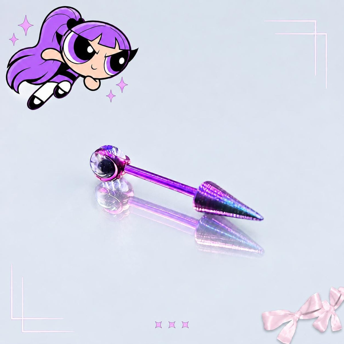 Spike & Star Cartilage Barbell detail 10