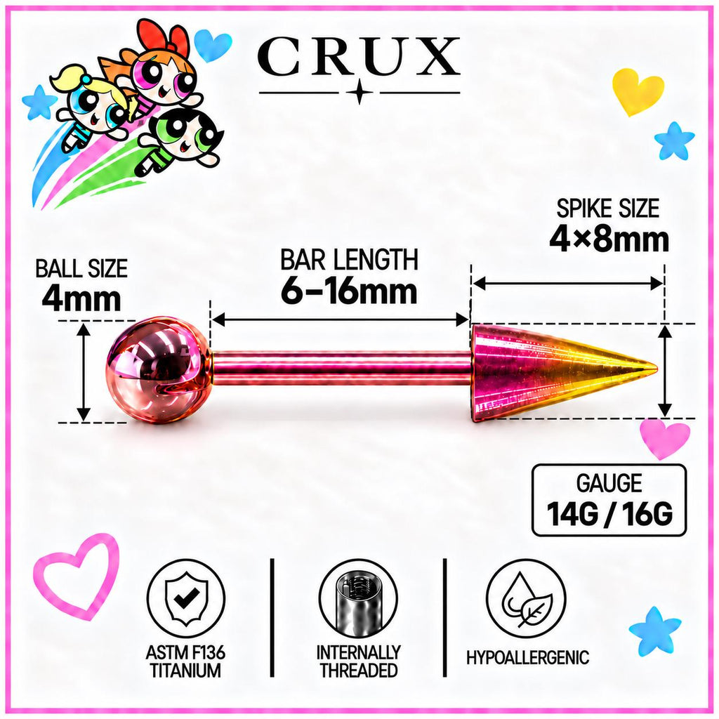 Spike & Star Cartilage Barbell detail 11
