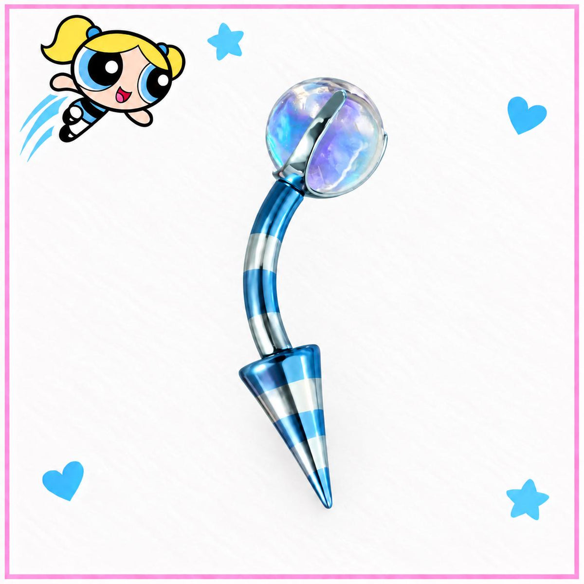 Orb & Spike Eyebrow Ring detail 2
