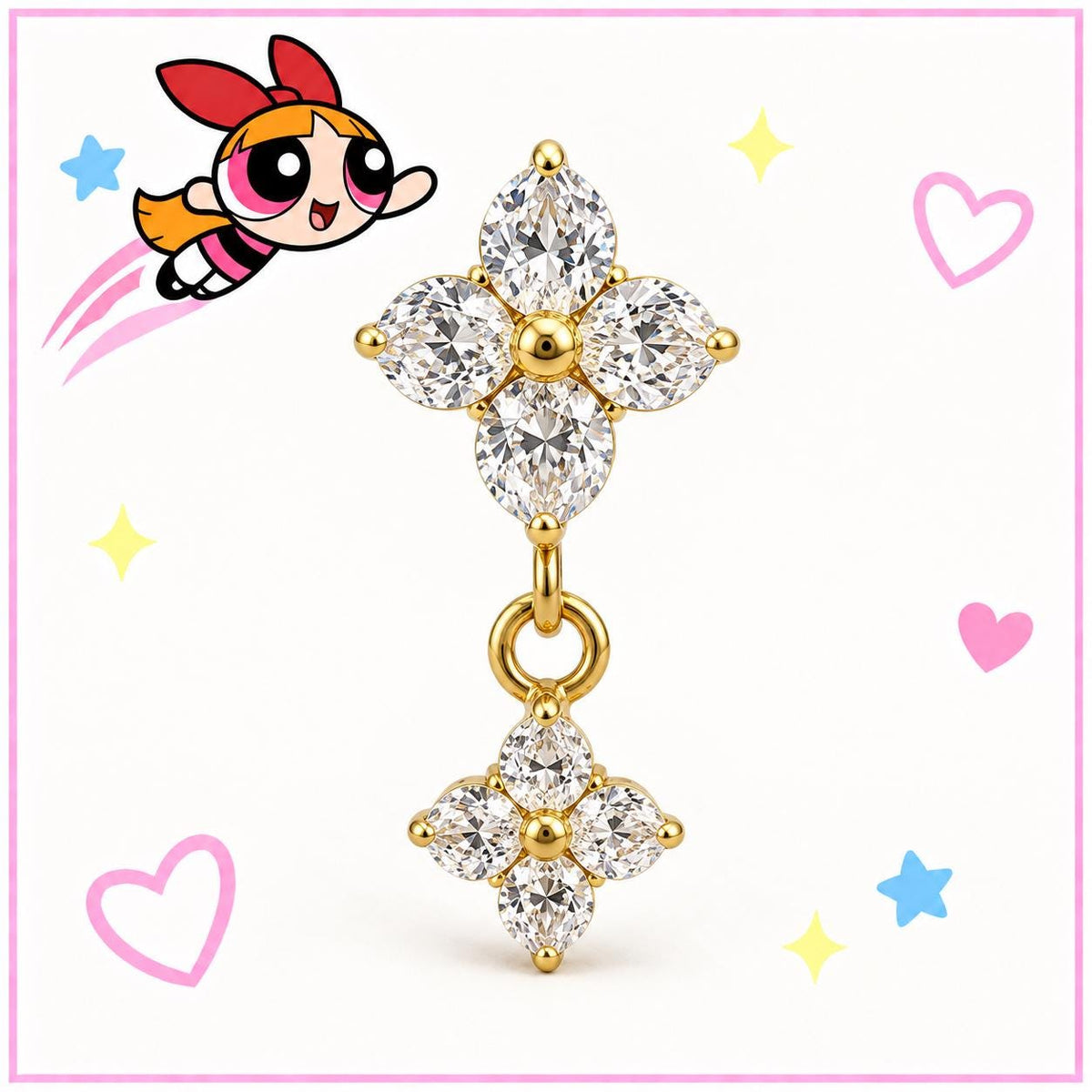 Flower Dangle Labret Stud detail 5