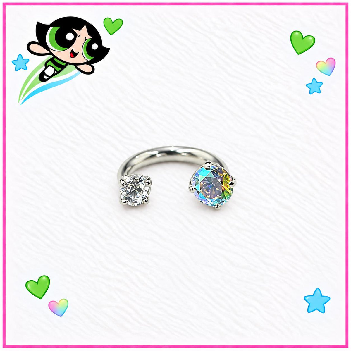 Gem Horseshoe Ring detail 4