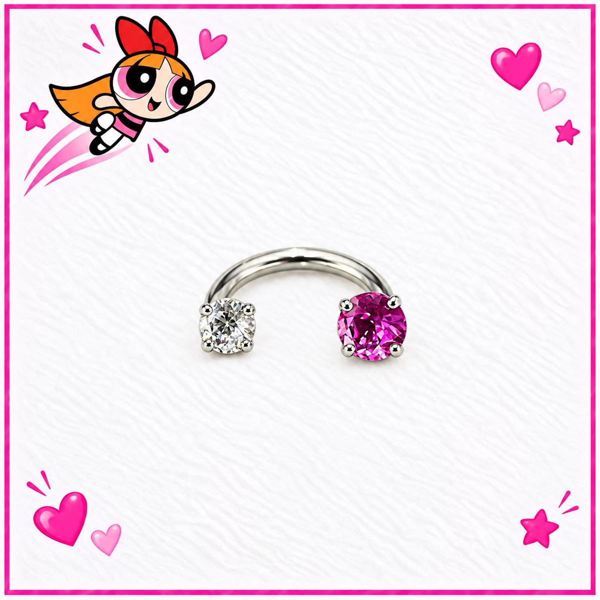 Gem Horseshoe Ring detail 6