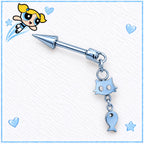 Cat & Fish Cartilage Barbell detail 3