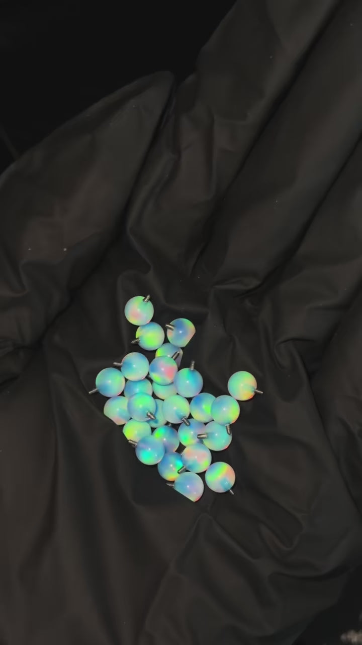 Titanium Nebula Opal Three-Prong Piercing Top