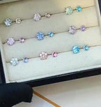 Fairycore Flower Crystal Titanium Horseshoe Ring video 1