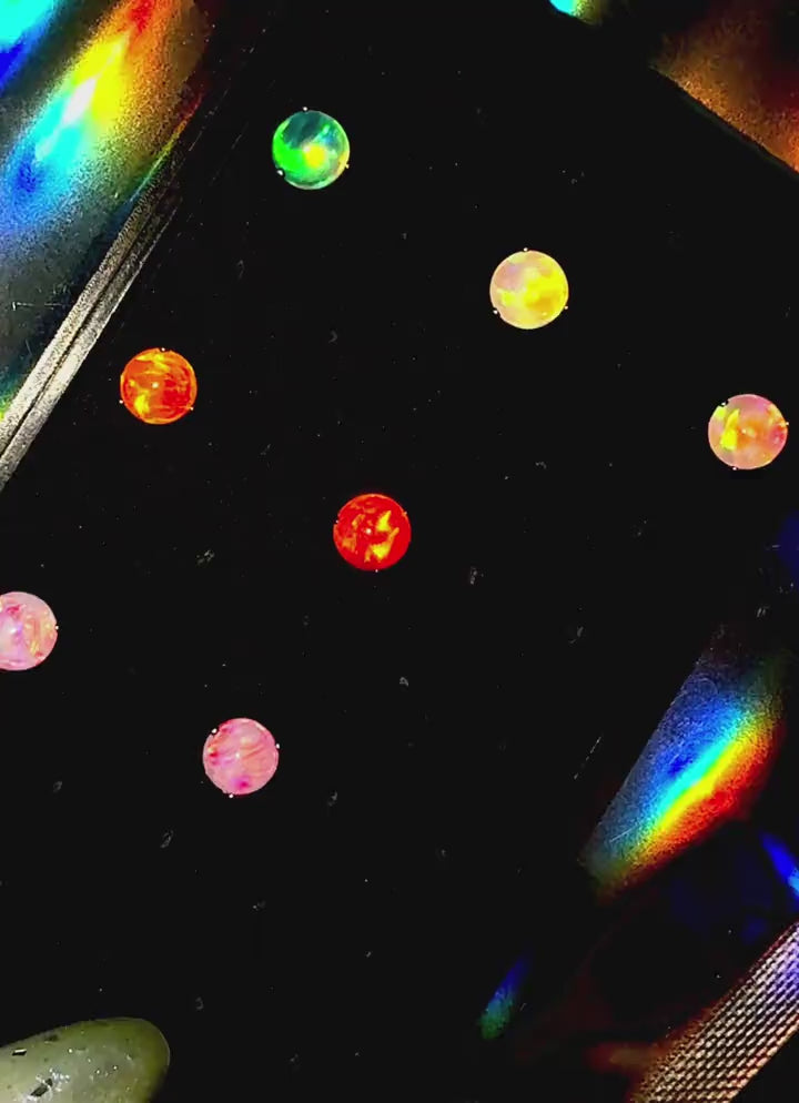 Titanium Aurora Orb Opal Piercing Top