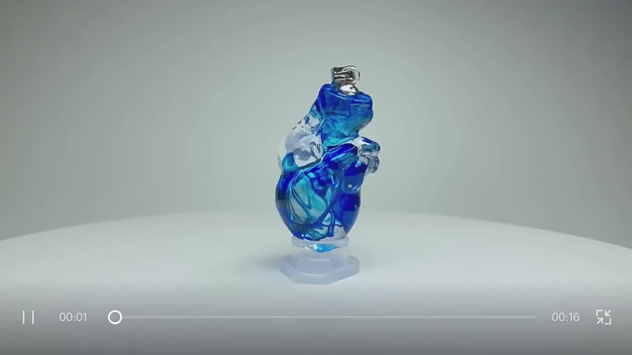 "Frozen Soul" Translucent Blue Heart Necklace - Ice Resin Pendant