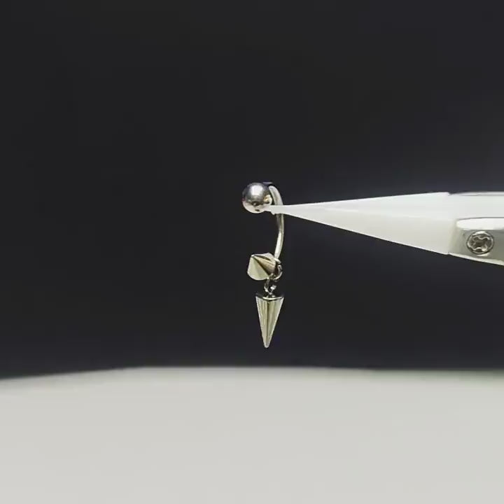 Dangle Spike Titanium Horseshoe Ring video 1
