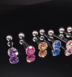 ETSY 4566480218 | VIDEO 1 | Rose Cut CZ Titanium Barbell