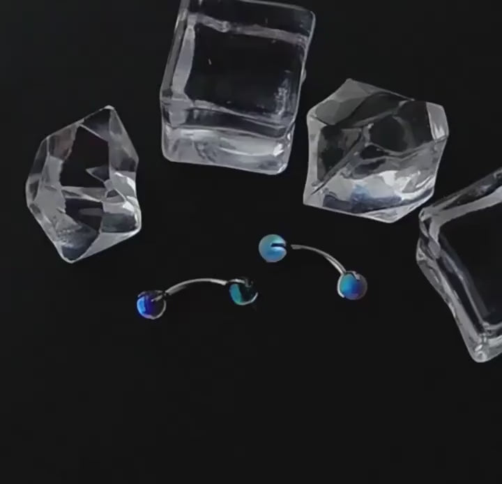 Moonstone Opal Titanium Eyebrow Barbell video