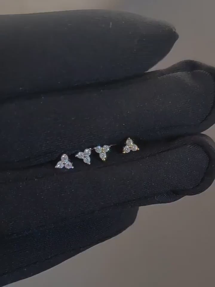 Three-Leaf Clover CZ threadless push-pin video 1
