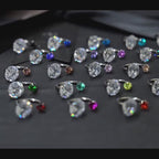 Bague en titane à fer à cheval asymétrique en zircon cubique brillant 