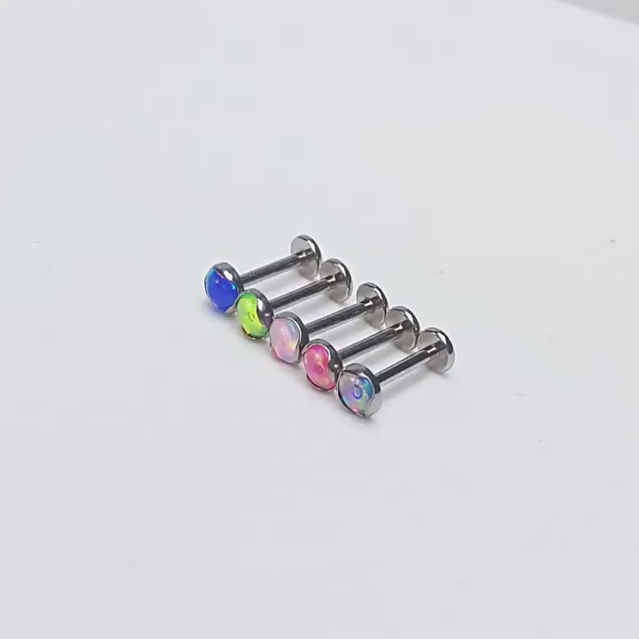 Round Opal F136 Titanium flat-back jewelry video 01