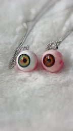 "Lover's Dream" Glitter Heart Eye Necklace - 9 Color Options