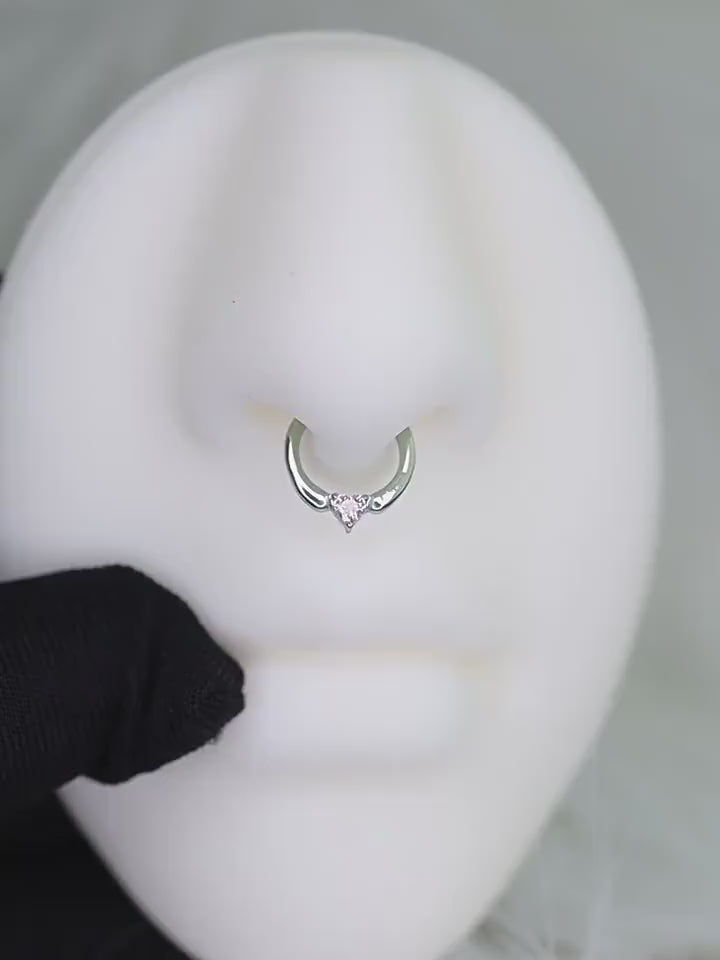 Titanium Sweetheart CZ Septum Clicker video