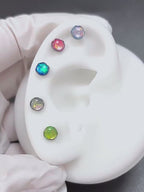 Titanium Jelly Opal Wave-Edge Piercing Top