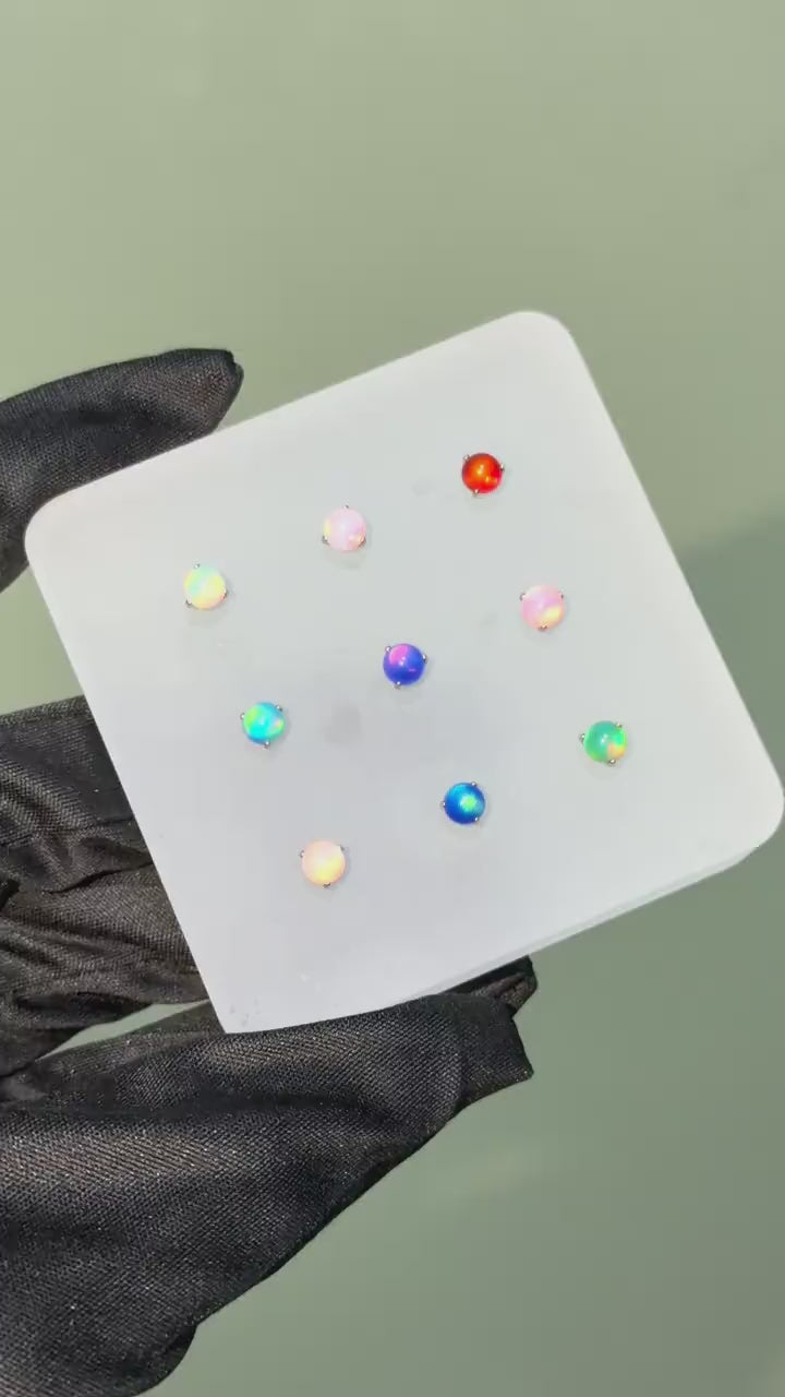 Titanium Aurora Orb Opal Piercing Top