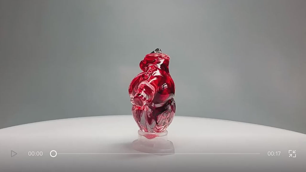 "Blood Ruby" Translucent Red Heart Necklace - Gummy Resin Pendant