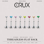 Spectrum Round CZ threadless push-pin jewelry