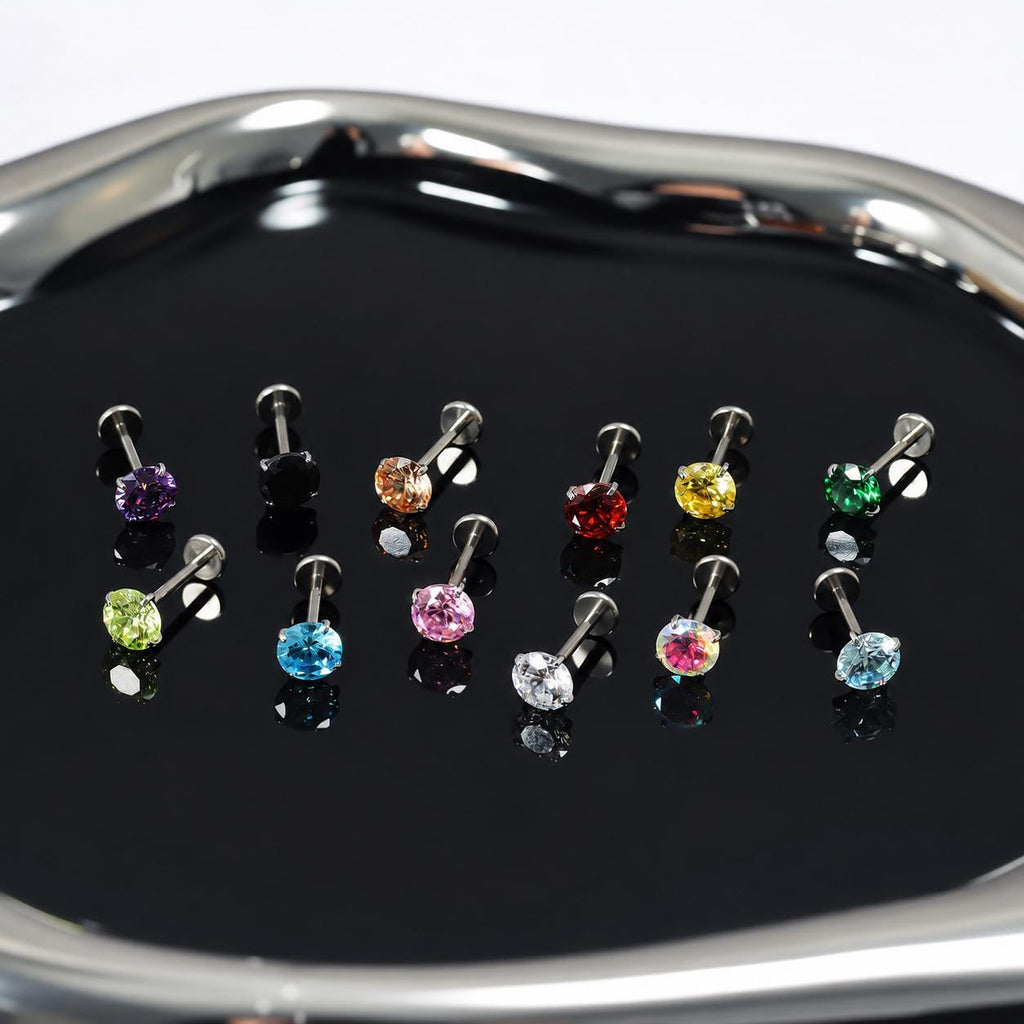 Spectrum Round CZ threadless push-pin detail 4