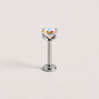 Spectrum Round CZ Aurora Halo threadless push-pin jewelry