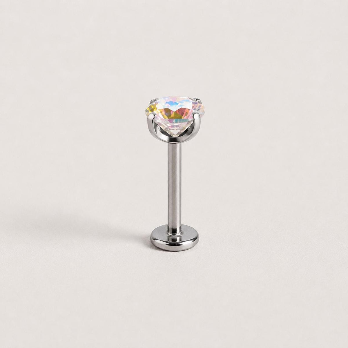 Spectrum Round CZ Aurora Halo threadless push-pin jewelry