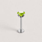 Spectrum Round CZ Lime Stardust threadless push-pin jewelry