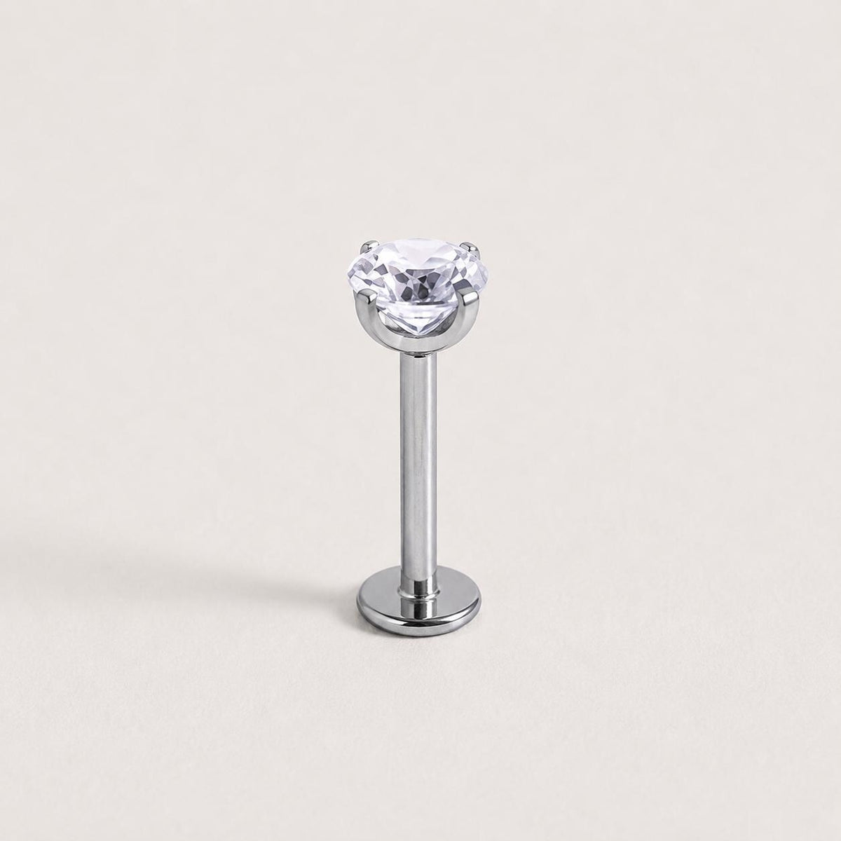 Spectrum Round CZ Crystal Frost threadless push-pin jewelry