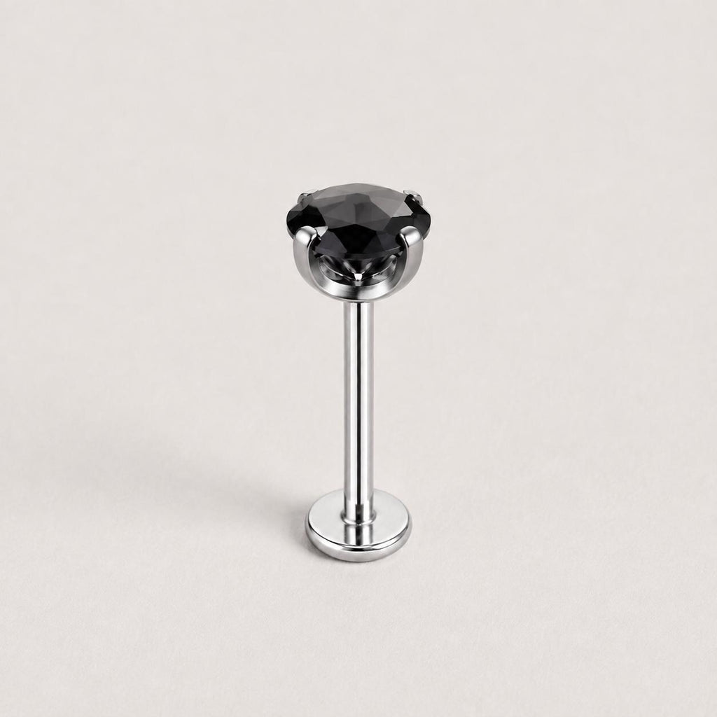 Spectrum Round CZ Midnight Noir threadless push-pin jewelry