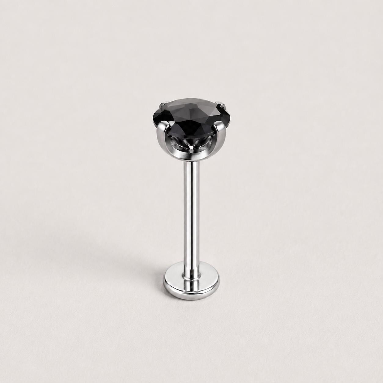 Spectrum Round CZ Midnight Noir threadless push-pin jewelry