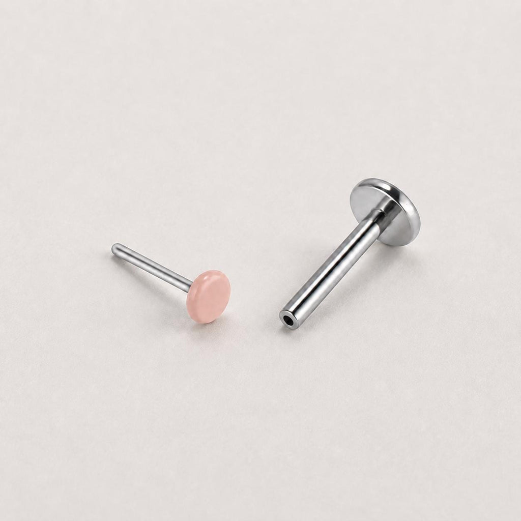Skin-Tone Disc Rosewater Silk threadless push-pin jewelry