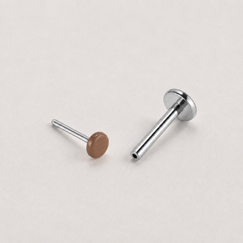 Skin-Tone Disc Cocoa Truffle threadless push-pin jewelry