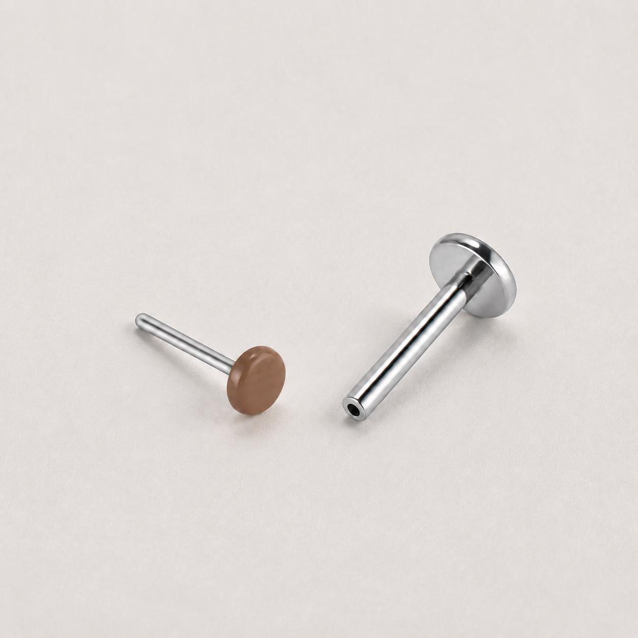 Skin-Tone Disc Cocoa Truffle threadless push-pin jewelry