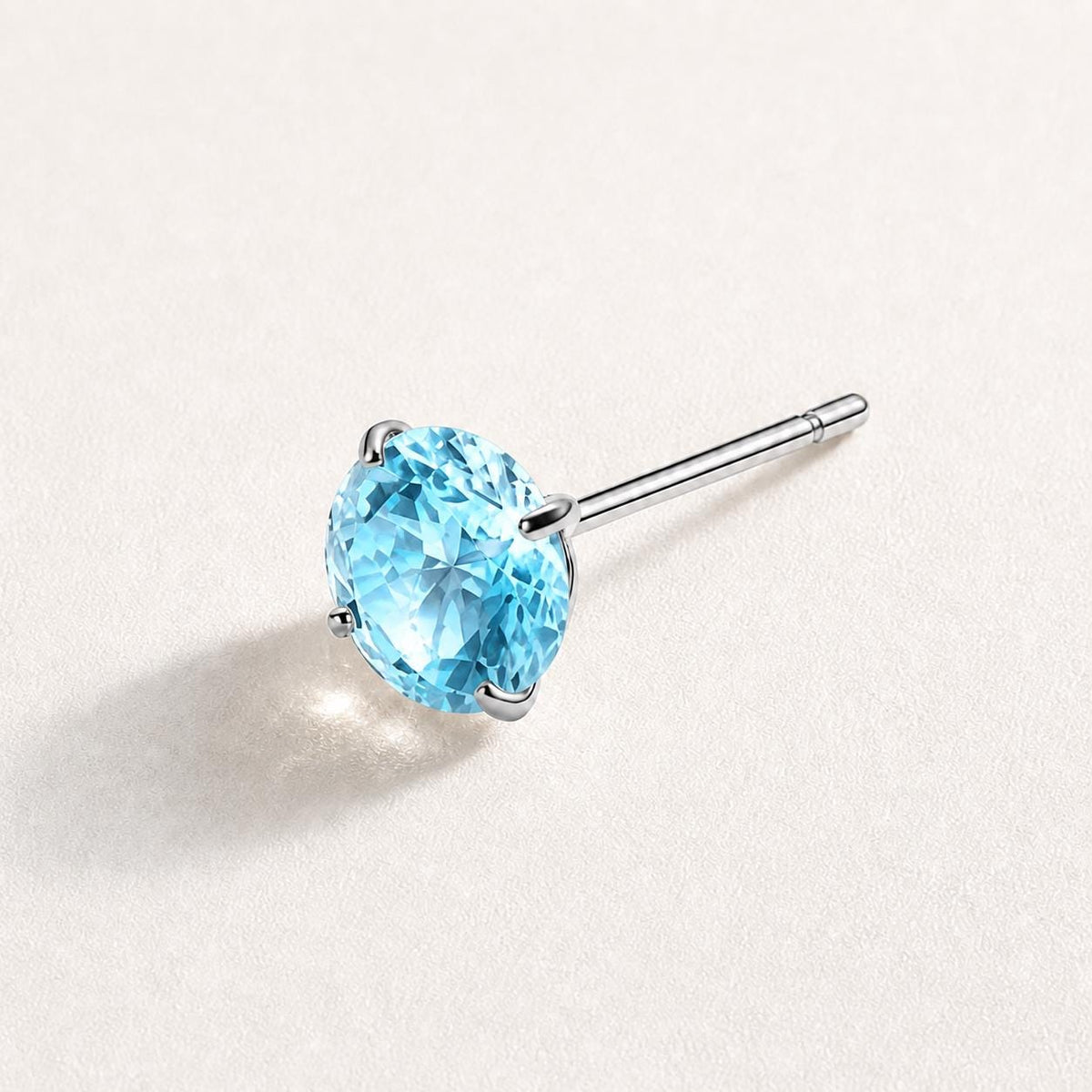 Spectrum Round CZ Top Sky Lagoon threadless push-pin jewelry