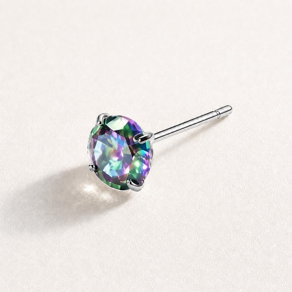 Spectrum Round CZ Top Mystic Peacock threadless push-pin jewelry