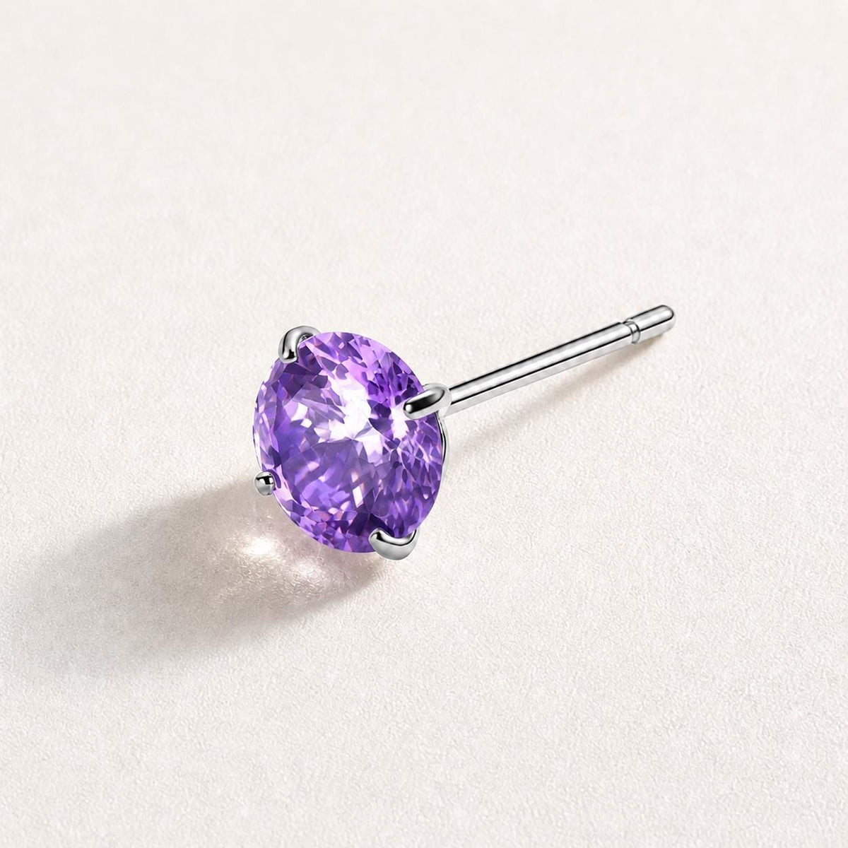 Spectrum Round CZ Top Violet Reverie threadless push-pin jewelry