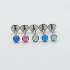 Iridescent Round Opal threadless push-pin detail 4
