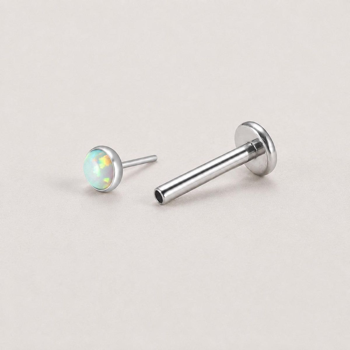Iridescent Round Opal Moonlit Opal threadless push-pin jewelry