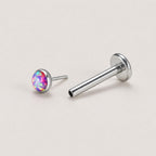 Iridescent Round Opal Prism Confetti threadless push-pin jewelry