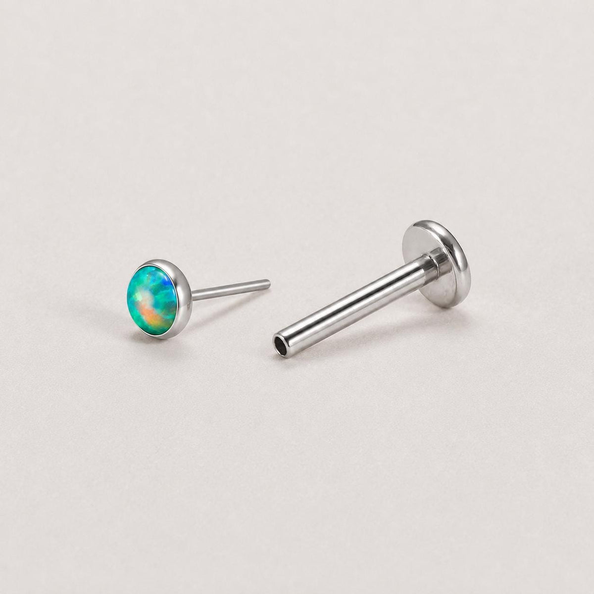 Iridescent Round Opal Mermaid Lagoon threadless push-pin jewelry