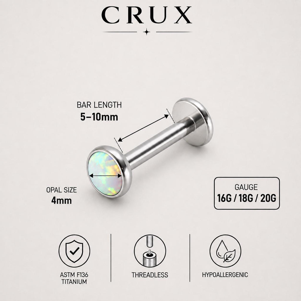 Iridescent Round Opal threadless push-pin detail 11