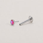 Iridescent Round Opal Solar Flare threadless push-pin jewelry
