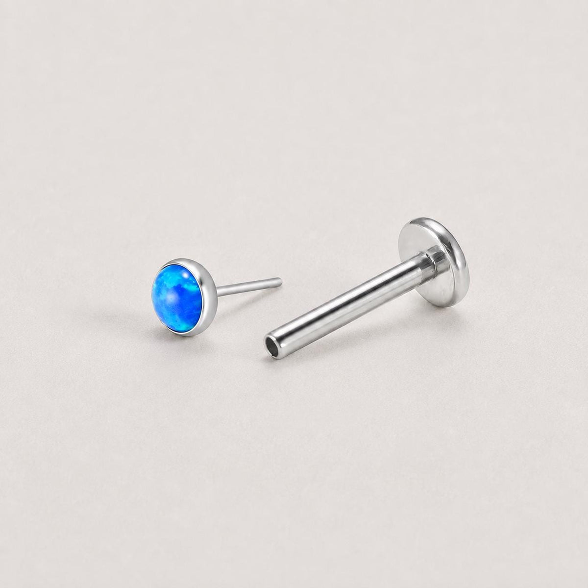 Iridescent Round Opal Electric Tide threadless push-pin jewelry