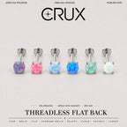 Prong-Set Round Opal threadless push-pin jewelry