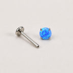 Prong-Set Round Opal Neptune Glow threadless push-pin jewelry